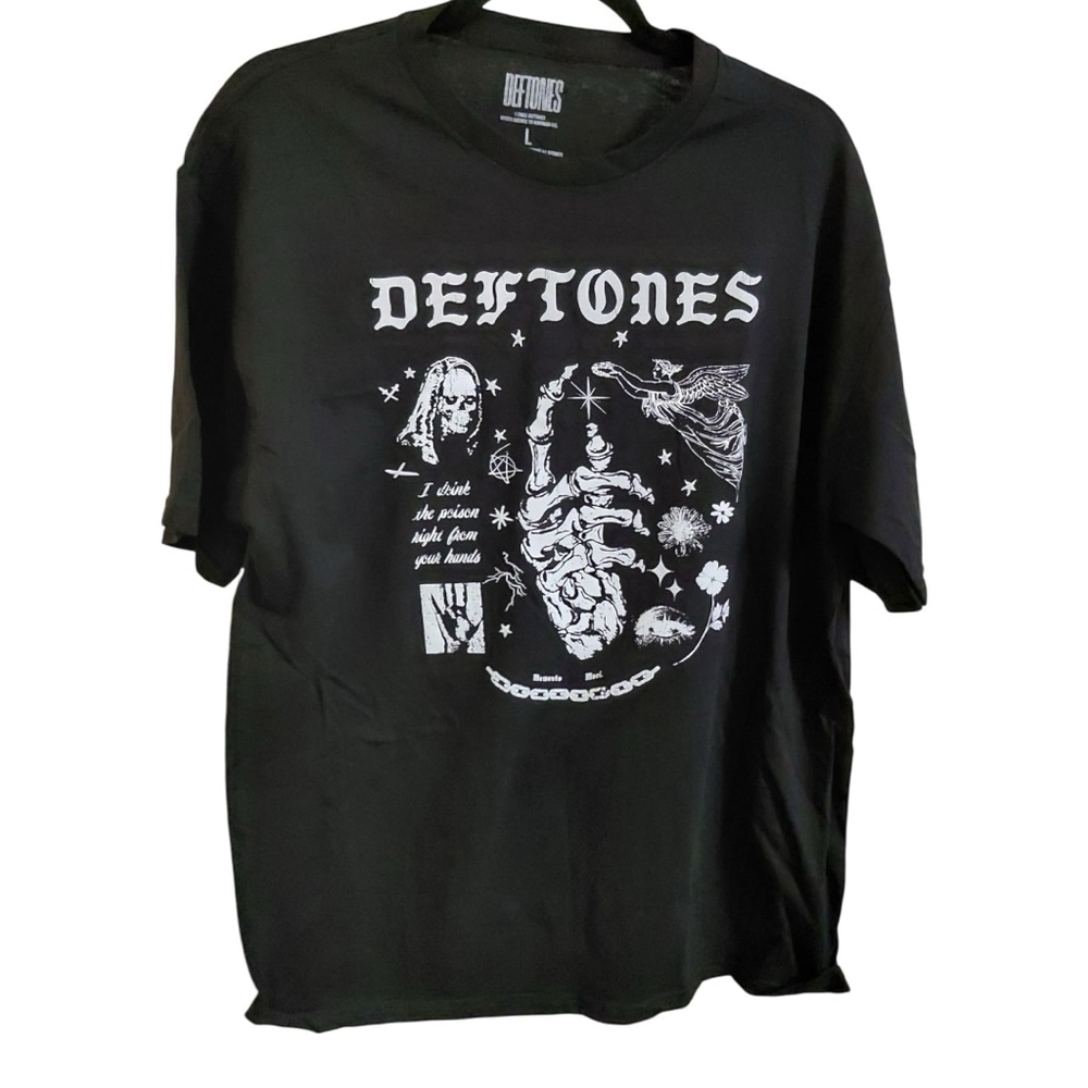 Deftones Black & White Graphic Short Sleeve Tee Size L